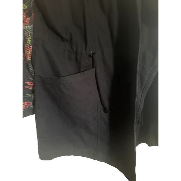 LuLaRoe Supply Size Large Hooded Jacket Canvas Floral Black Open Cardigan #5146 - Picture 8 of 14